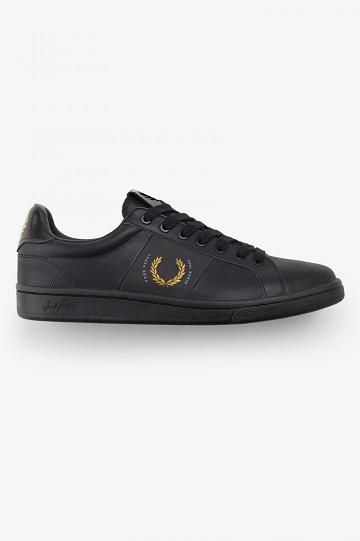 Black Fred Perry B721 Men's Shoes | PH 1095DFMN